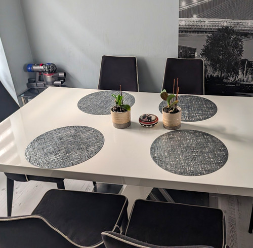 Rectangular white dining table - dining,