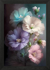 Dreamy Pastel Flowers Framed