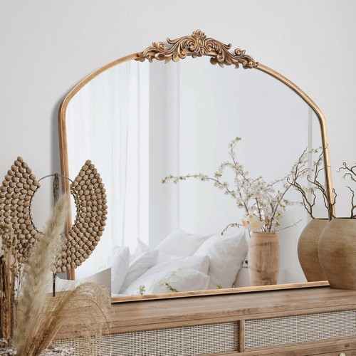 Arched vintage mirror gold - arched,