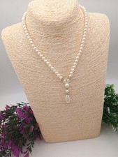 Glass pearl Necklace Vintage Look Elegant Style Cream (P1) Costume Jewellery 