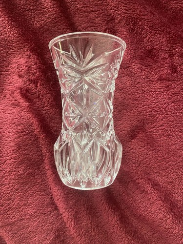 Clear cut crystal vase - clear, small