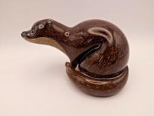 Langham Glass Signed Paul Miller Animal Paperweight Otter Glass 12cms