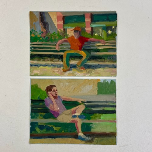 Pair original oil - of, oil/canvas