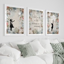 Set of 3 Banksy Wall Art