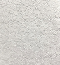 Floral White Digital Lace Net