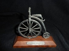 METAL BICYCLE VELOCIPEDE 1880 ON WOODEN BASE