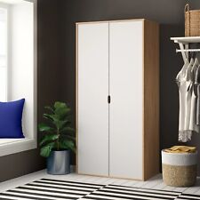 Small 2 Door Wardrobe Clothes Hanging Rail Closet Cupboard Kids Bedroom Storage