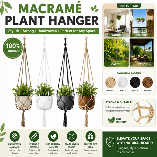 Macrame plant hanger - macrame,