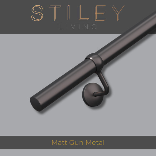 Gun metal handrail indoor wall - metal,