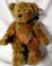 NEW Russ Bear - BRIGHTLEY - Brown & Green Hand Made  40cm Bear with Green Ribbon