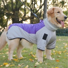 Pet Dog Clothes High Collar Thicken Jacket VestbDog Jumpsuit Overalls- L 50cm