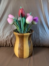 Wooden Vass And Wooden Tulips