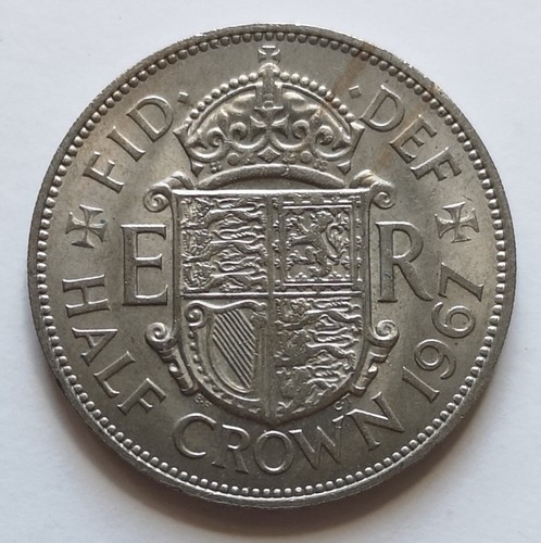 Half crown coin 1967 - half,