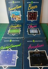 6x Acornsoft Acorn Electron Games - Boxer Snooker Business Starship Arcadians