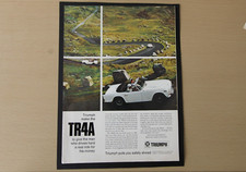 Original TRIUMPH TR4A (white) magazine advert frame-ready wall-art flat-pack