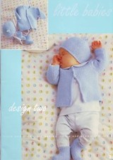 BABY  reborn knitting pattern  moss st cardigan hat booties   prem 10 to 16 inch