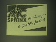 1942 AC Sphinx Spark Plugs Ad