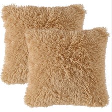 New Faux Fur Cushion Covers Pillow Cases Soft Plain Cushion Home Shop Decor UK