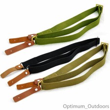 Heavy Duty Canvas 2 Two Point Rifle Gun Sling with Leather Hooks Hunting Shotgun