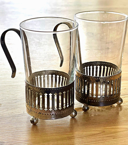 2pc vintage barware - 2pc, clear