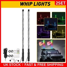 4pcs 3FT RGB Whip Lights LED