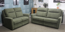 PARKER KNOLL CHICAGO ELECTRIC/LUMBER L2+ STATIC 2 SEATER SOFAS, HUGO MOSS FABRIC