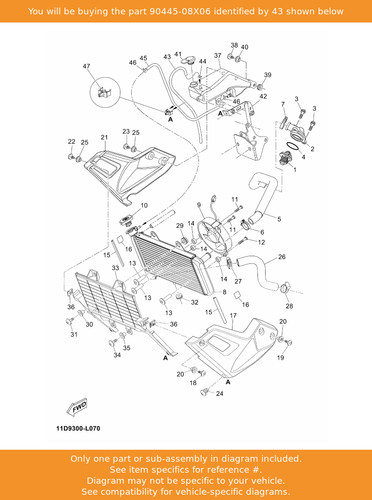 Yamaha hose 90445 08x06 oem - 90445-08x06,