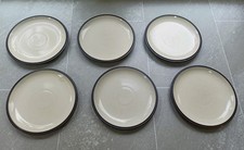 Six Denby Everyday Black Pepper Side Plates X6 England Vintage