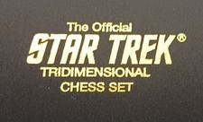 Chess STAR TREK Franklin mint Gold & Silver 3D Chess Set + board. Vintage.