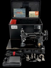 STUNNING 1955 PAPERCLIP SINGER FEATHERWEIGHT 221 SEWING MACHINE FULLY SERVICED