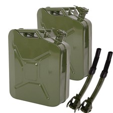 2X 20L Metal Jerry Can Green