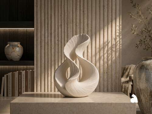 Twin flow abstract sculpture - abstract,