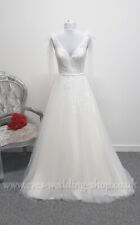 Charlotte bridal V neck A line wedding dress UK 10