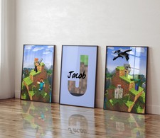 Set of 3 Personalised Minecraft Poster