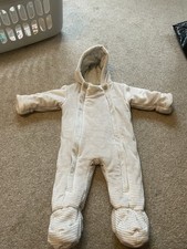 M&S Baby Snowsuit Unisex 3-6 Months White & Grey