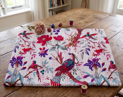 Indian hand block bird print - indian,