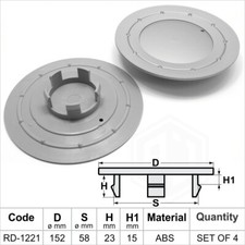 4x Alloy Wheel center Silver