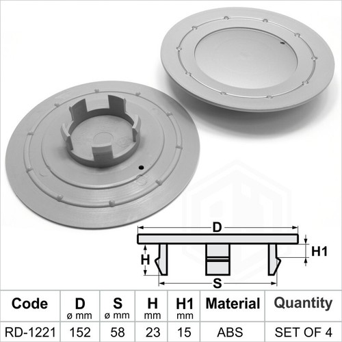 Alloy wheel center silver - 4x,