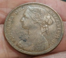 1860 VICTORIA BUN HEAD PENNY GOOD DETAIL SEE IMAGES FOR EXACT TYPE P45