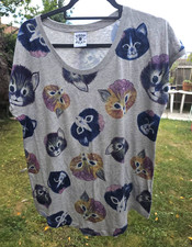 LADIES DROP DEAD CLOTHING T.SHIRT SIZE S-M CATS BRAINS NEW L@@K ULTRA RARE