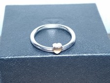 Retired Pandora Silver Ring S925 ALE w/ Solid 585K 14k Gold Heart, Size 54, N1/2