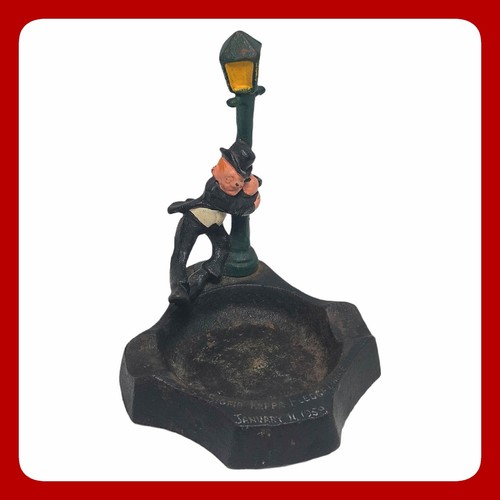 1958 cast iron drunk - man, lamp