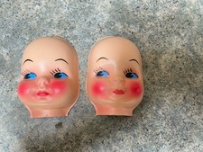 2 Vintage Plastic Doll Faces