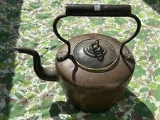 ANTIQUE EARLY VICTORIAN COPPER / BRASS KETTLE LARGE BIG - AGA RAYBURN ESSE STOVE