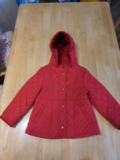 M&S Girls Quilted Red Coat