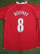 Wayne Rooney #8 Hand Signed Manchester United Home Football Shirt - Autograph