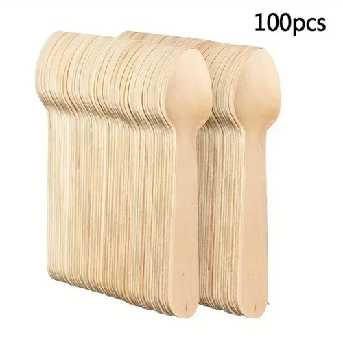 100x eco wooden - wooden, teaspoons