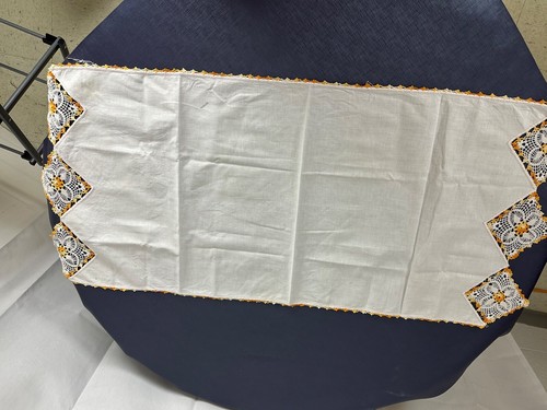 Vintage mcm crochet edge gold - crochet,