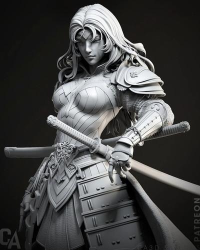 Printed 16k resin samurai - printed,