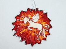 Unicorn on Red Leaf Ceramic